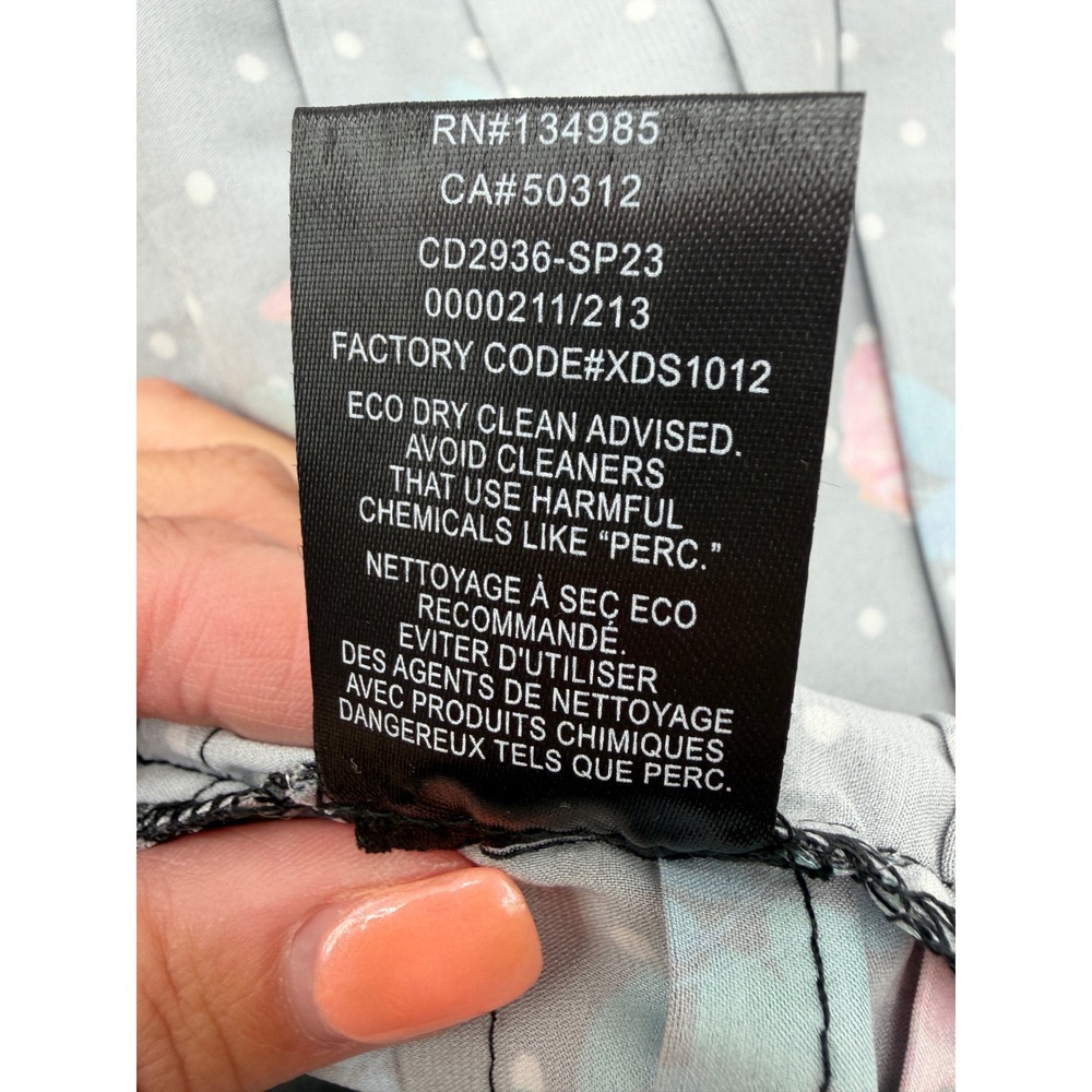 For Love & Lemons Posey Dress Women XL Black Floral Polka Dot Pleated Mini NEW - Picture 8 of 13